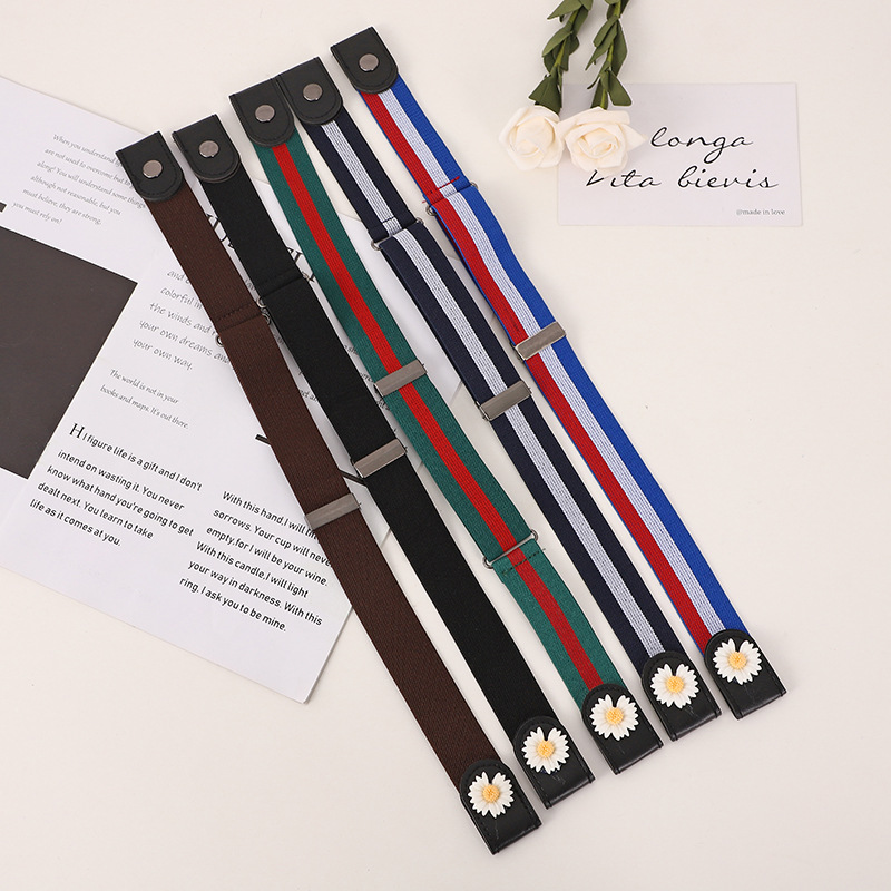 New lazy invisible belt source versatile elastic men and women high-grade Chanel style belt factory wholesale