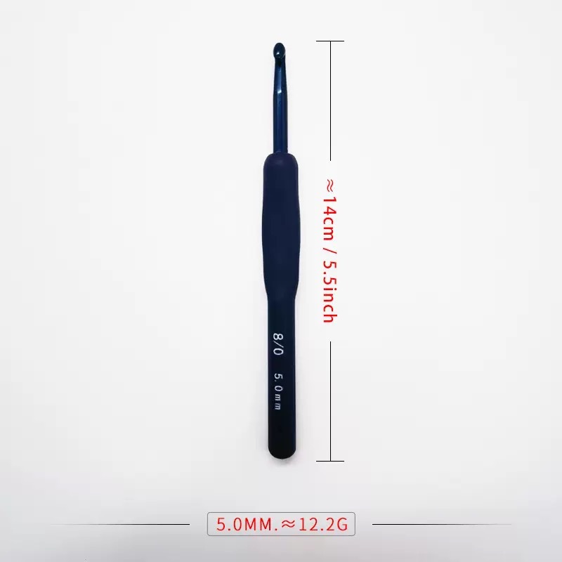 Amazon New Product Blue Tpr Handle Crochet Accessory Set Wool Knitting Tool Blue Soft Handle Crochet Set