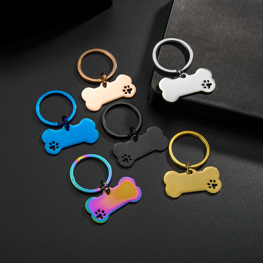 Прямая заводская поставка, бирка для домашних животных в форме кости, лазерная гравировка, титановая бирка