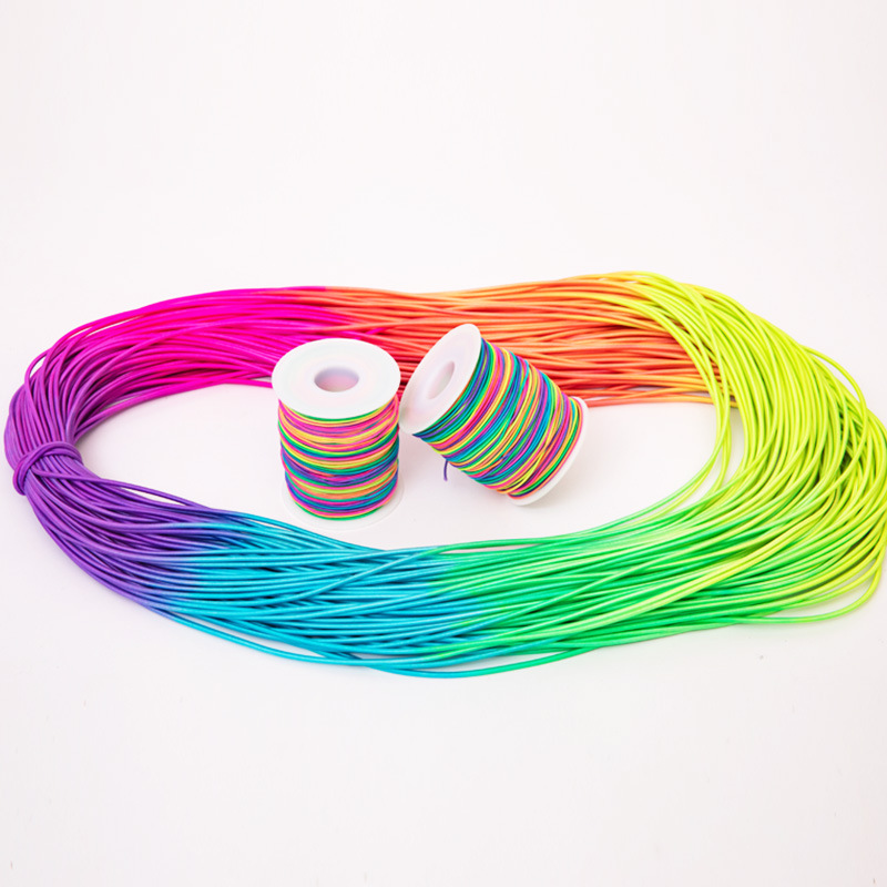 Elastic rope round elastic band wholesale drawstring 0.8-15mm black 2.5mm color spot core-wrapped latex rubber