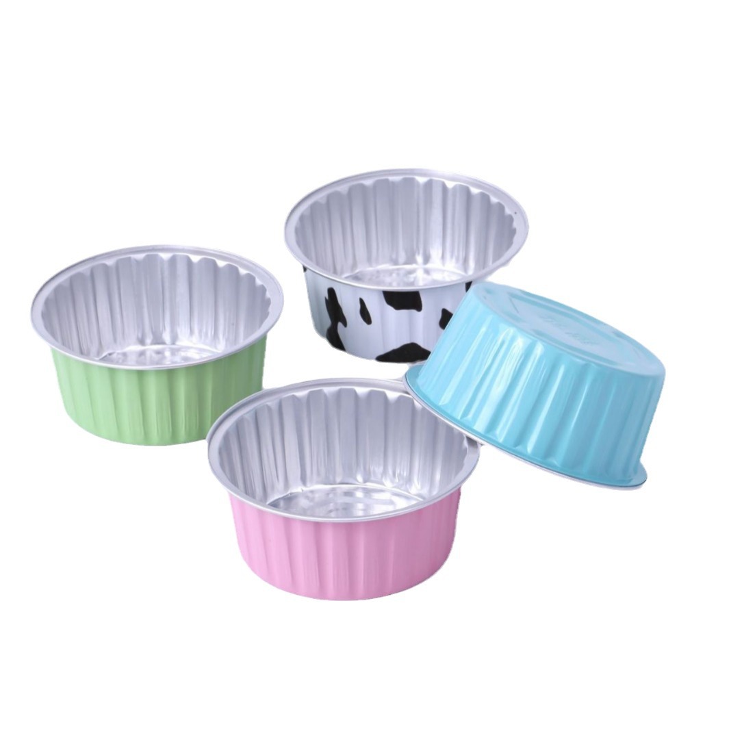 Thickened food grade baking cake tin paper box air fryer special with lid disposable pudding tin paper cup wholesale