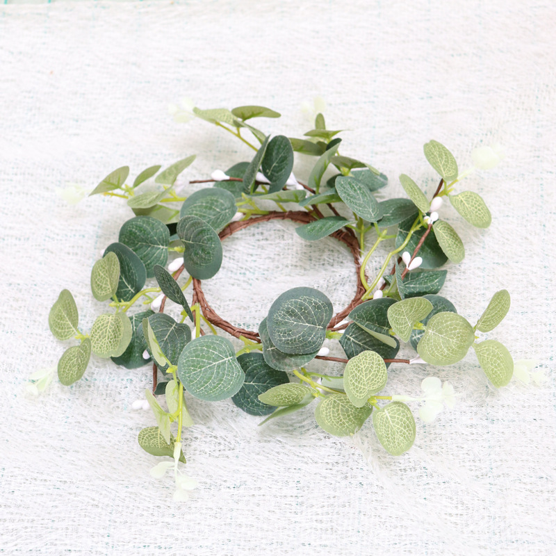 Гирлянда из эвкалиптовых листьев, декор к Пасхе, благодарению, Хэллоуину, рождественская гирлянда, искусственные фрукты, кольцо для свечи
