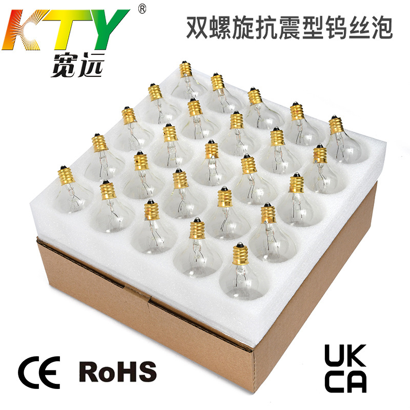 G40 лампочка двойной спирали вольфрамовая лампочка для гирлянды 7W, европейский стандарт, британский стандарт, праздничная декоративная лампочка