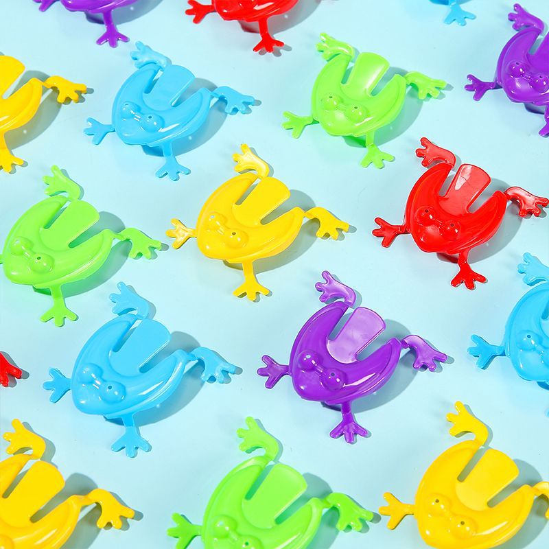 Plastic Bouncing Frog Jumping Frog Children's Educational Toy Classic Nostalgic Desktop Plastic Odorless Plastic Toy