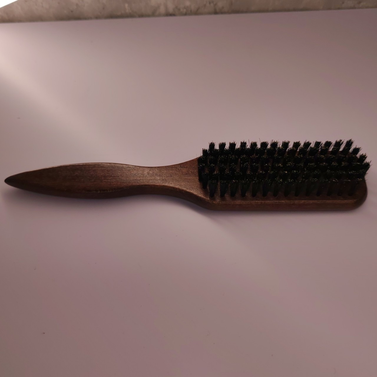 Brown Beard Brush Men's Facial Cleansing Brush Long-Handled Solid Wood Brush Comb Beard Comb Boar Bristle Shaving Brush