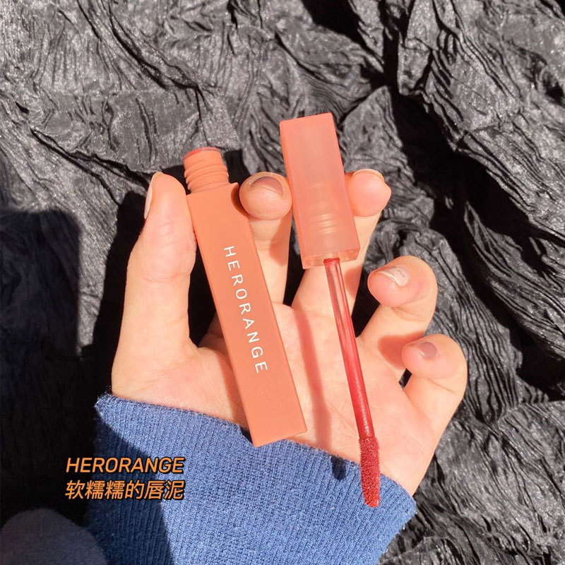 Color Diary Lip Mud Small Square Tube Velvet Matte Lip Glaze Milk Tea Bean Paste High-Looking Student Affordable Matte Lipstick