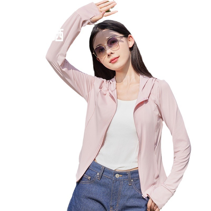 2025 New Style Slim-Fit Sun Protection Clothing for Women Upf50+ Nylon Yoga Waist-Cinching Slimming Breathable Sun Protection Clothing