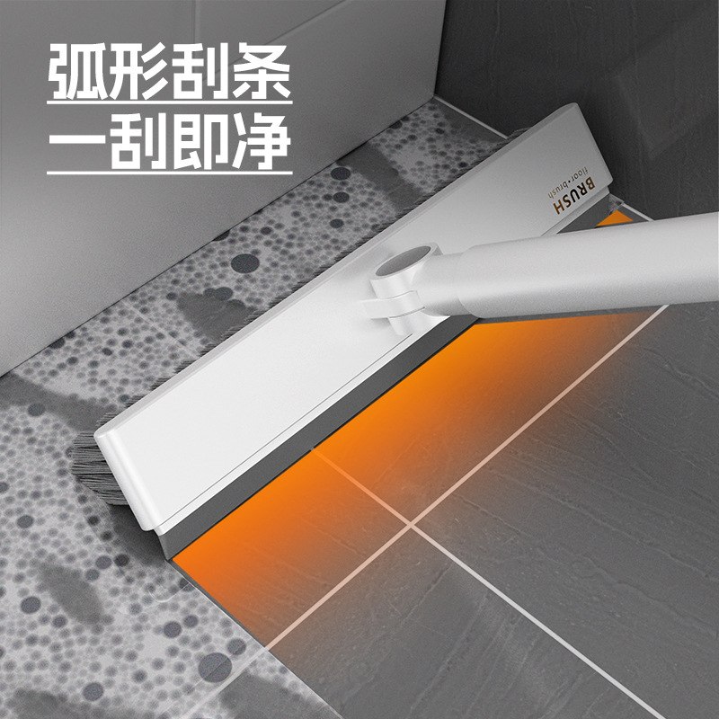 Multifunctional crevice floor brush bathroom three-in-one dead angle-free groove crevice brush long handle bristle floor brush