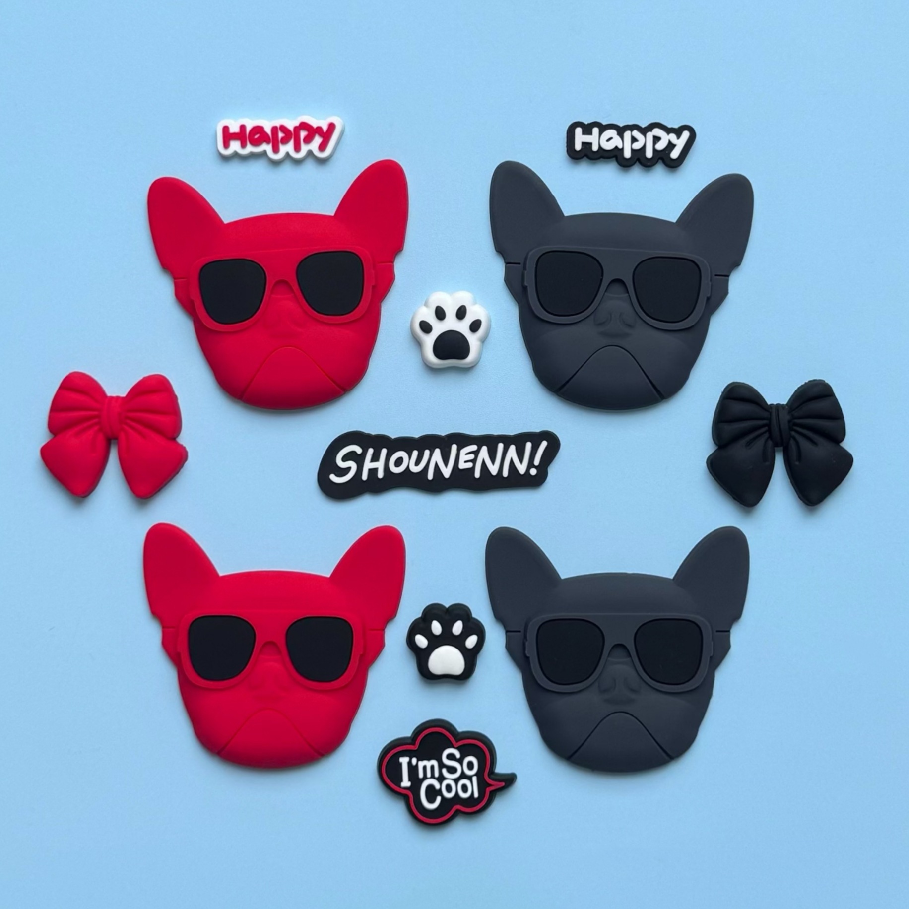 Silicone Soft Pvc Popular French Bulldog Soft Phone Case DIY Clog Shoe Decoration Without Adhesive