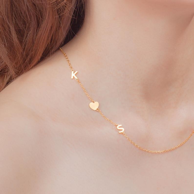 S925 серебро трансграничная электронная коммерция европейский и американский стиль подарок на День матери простой буквы сердце маленькое свежее простое ожерелье