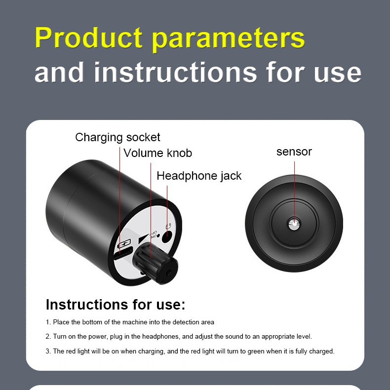 Source Factory Sound Listening Small Sound Collection Detector Water Leakage Listening Small Black Pickup Wall Radio Amplifier