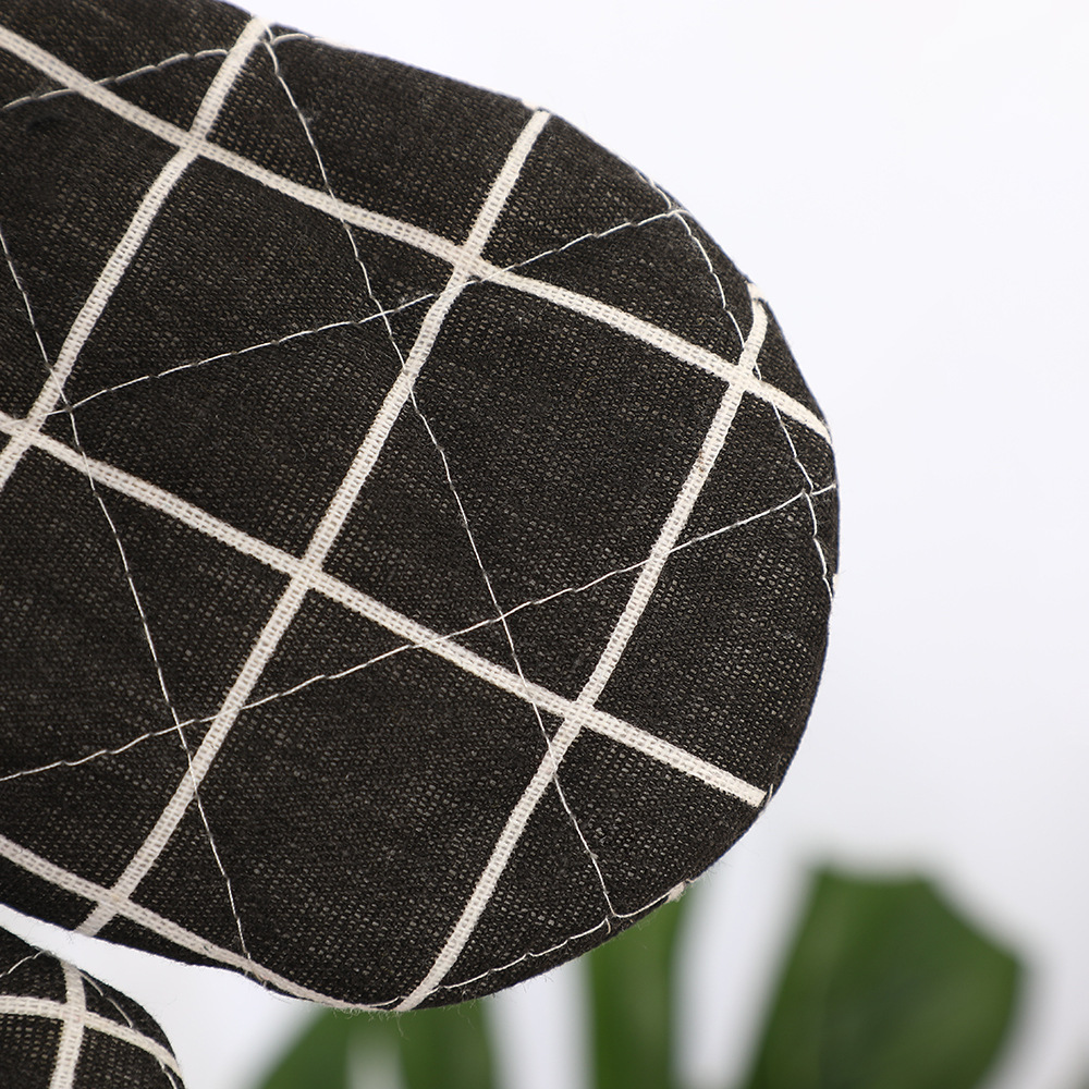 Black Edge Simple Heat Insulation Gloves Polyester Brocade Thickened Microwave Anti-scalding Gloves Kitchen Oven High Temperature Gloves