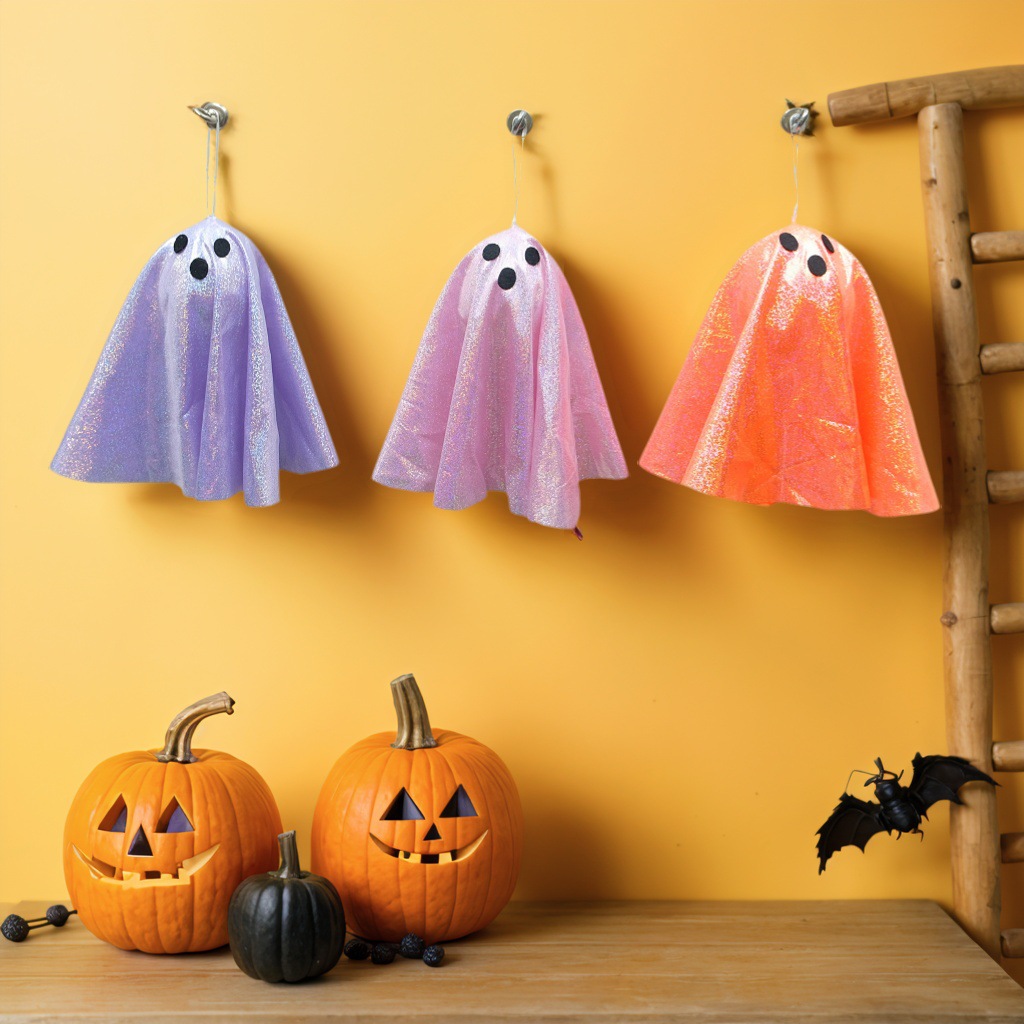 Halloween Glowing Ghost Hanging Ghost Led Lantern Hanging Decoration Ghost Festival Horror Atmosphere Room Decoration Arrangement Light