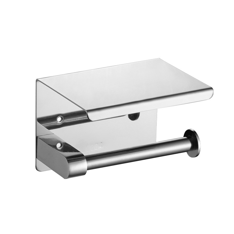 304 Stainless Steel Roll Paper Holder Double Toilet Paper Holder Paper Towel Holder Hotel Bathroom Brushed Gold Cross-Border Roll Paper Box Dual Use