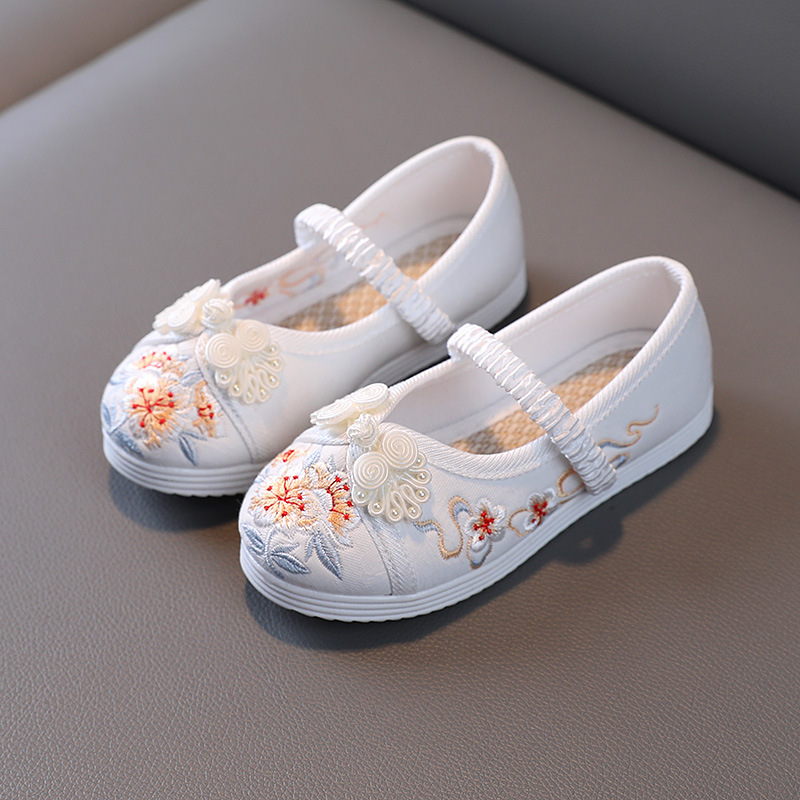 Старые тканевые туфли из Пекина для детей, вышитые туфли для девочек, туфли в китайском стиле, ручные тканевые туфли ханфу