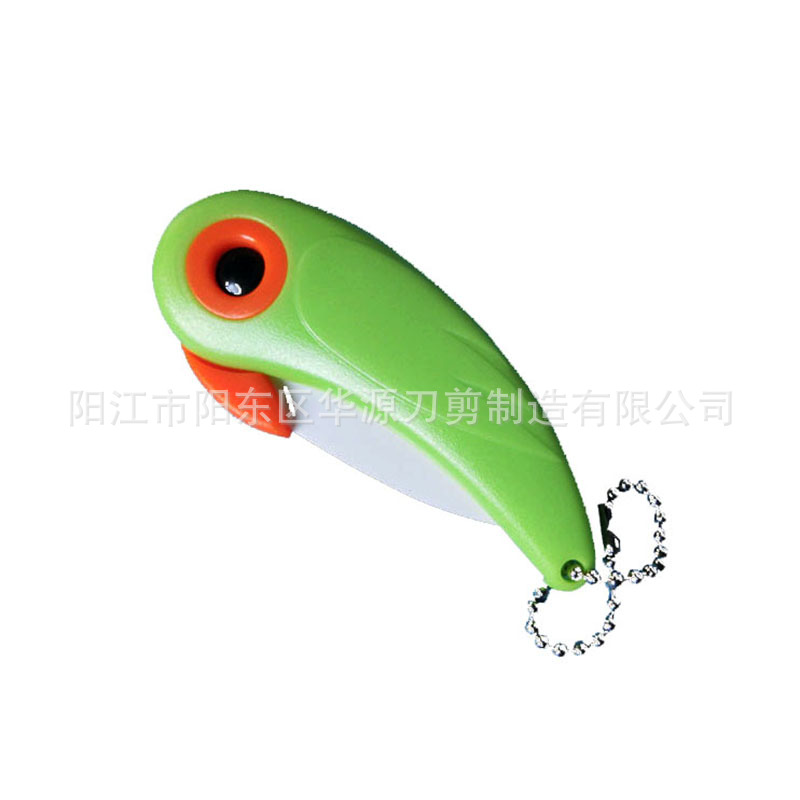 Factory in stock Cross-border Folding Knife Bird Ceramic Fruit Knife Peeling Knife Portable Dormitory Gift Parrot Knife