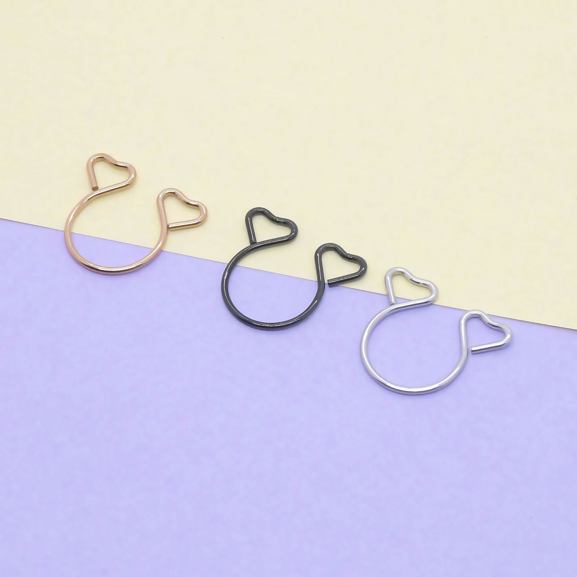 Factory Direct Sale Amazon Stainless Steel Heart Nipple Clamps Creative Sweet Body Piercing Jewelry in Stock Fashionable Ol