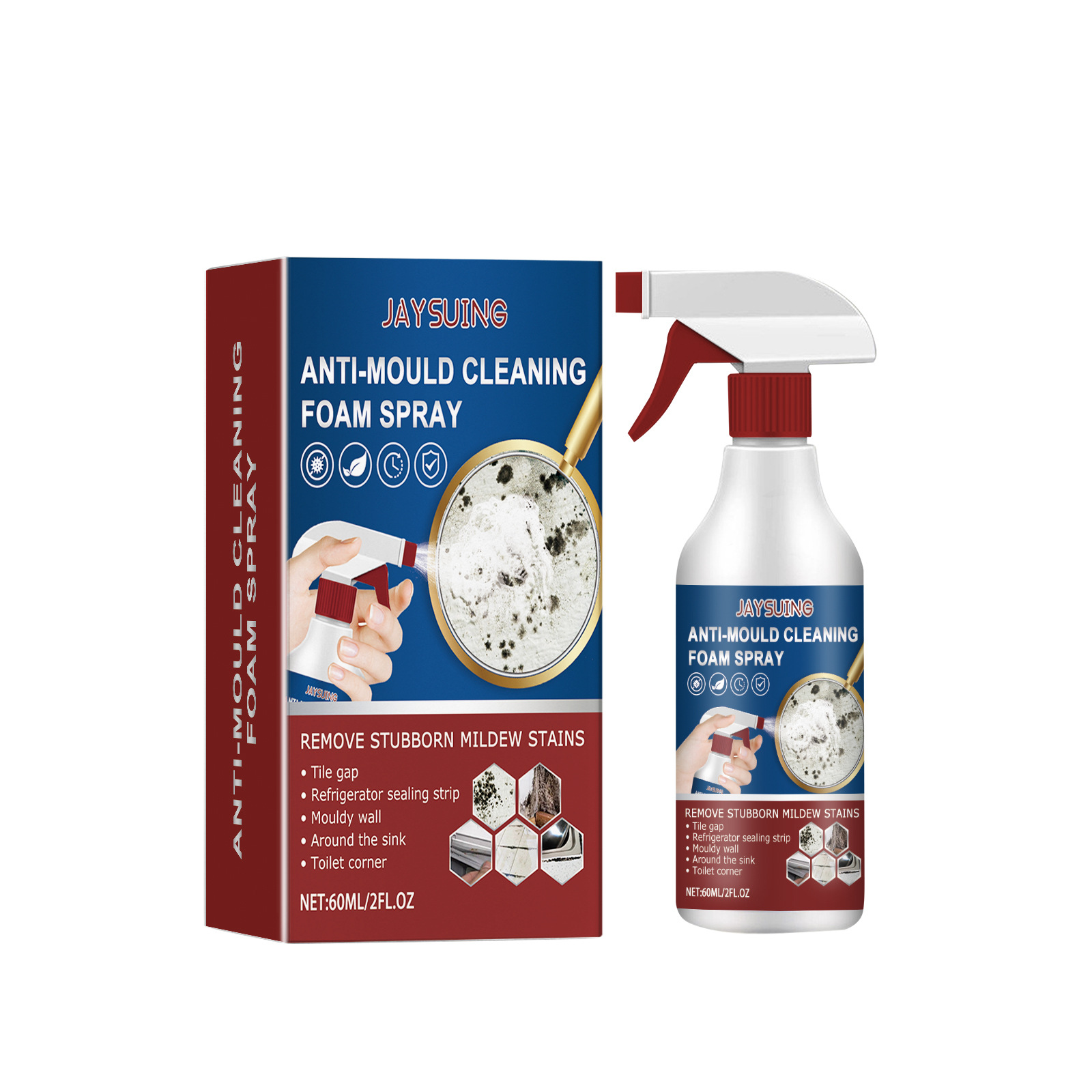 Jaysuing Decontamination Cleaning Spray Household Wall Tile Sewing Wall Kitchen and Sanitary Mould Stain Cleaner