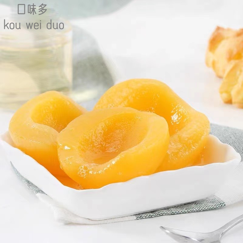 Authentic Canned Yellow Peach Glass Bottle Ready-To-Eat Fruit Fresh Northeastern Yellow Peach Orange Sugar Fruit Orange Slices Crispy and Refreshing