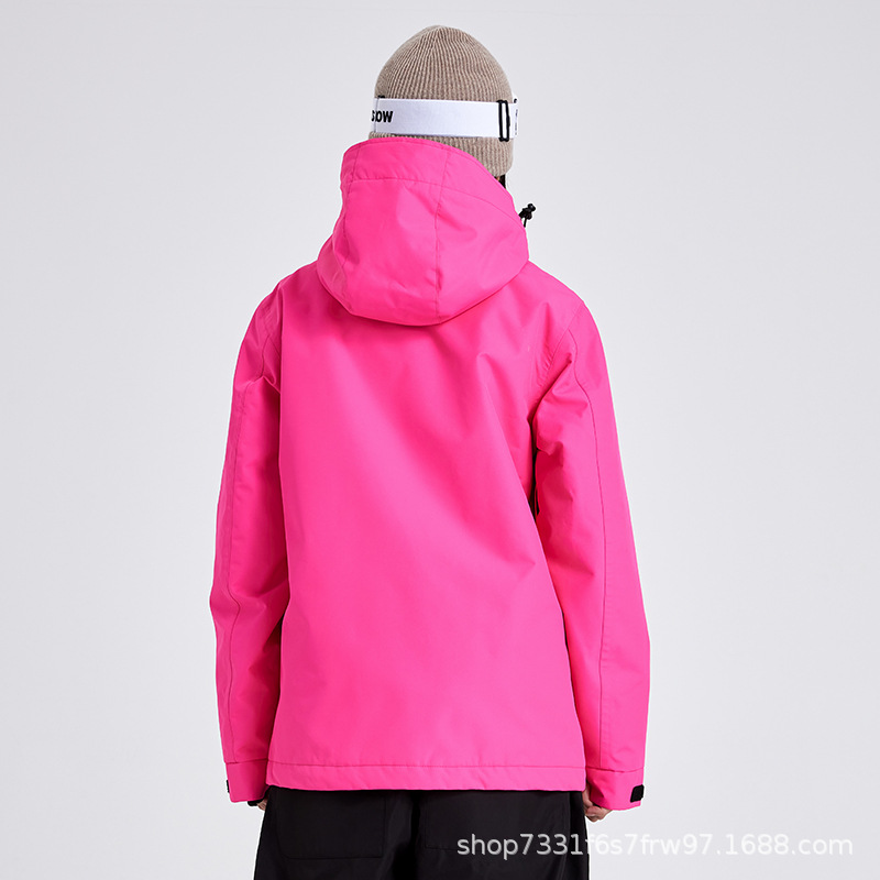 2023 new ski suit top women's fleece windproof waterproof wear-resistant niche simple American style double veneer men 547