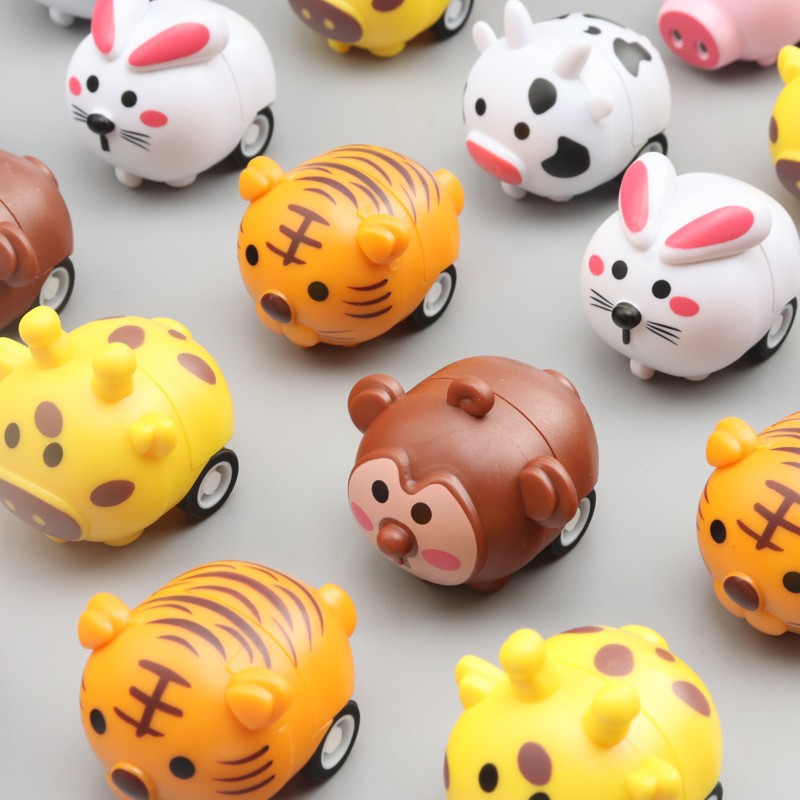 New creative cartoon animal pull-back car manufacturers wholesale children's inertia mini car to push gifts small toys