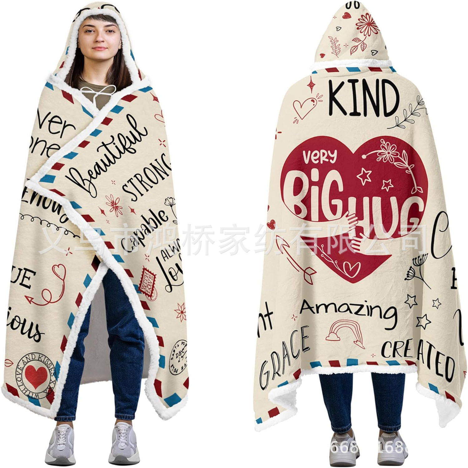 Factory Direct Supply Cross-border Foreign Trade New Purple Wear Blanket Hooded Blanket Sherpa Wool Friends Birthday Gift