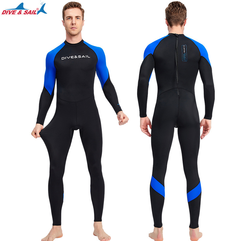 Dive&Sail Wetsuit Men's One-Piece Thin Wetsuit Snorkeling Surfing Long-Sleeved Sun Protection Jellyfish Quick-Drying Swimsuit