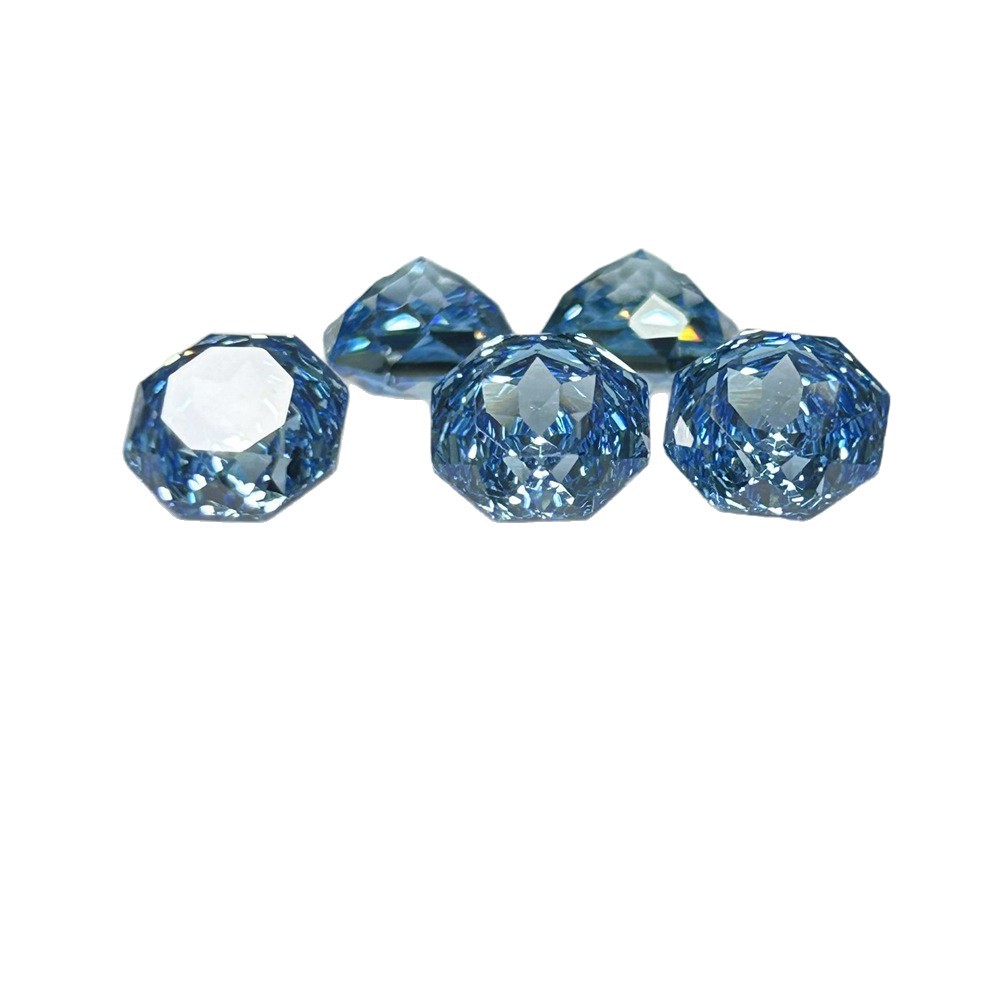 Manufacturer Wholesale Colored Octagonal Millennium Rose-Cut Zircon 4×4--12×12mm High-Carbon Diamond Zirconium Oxide Loose Stones