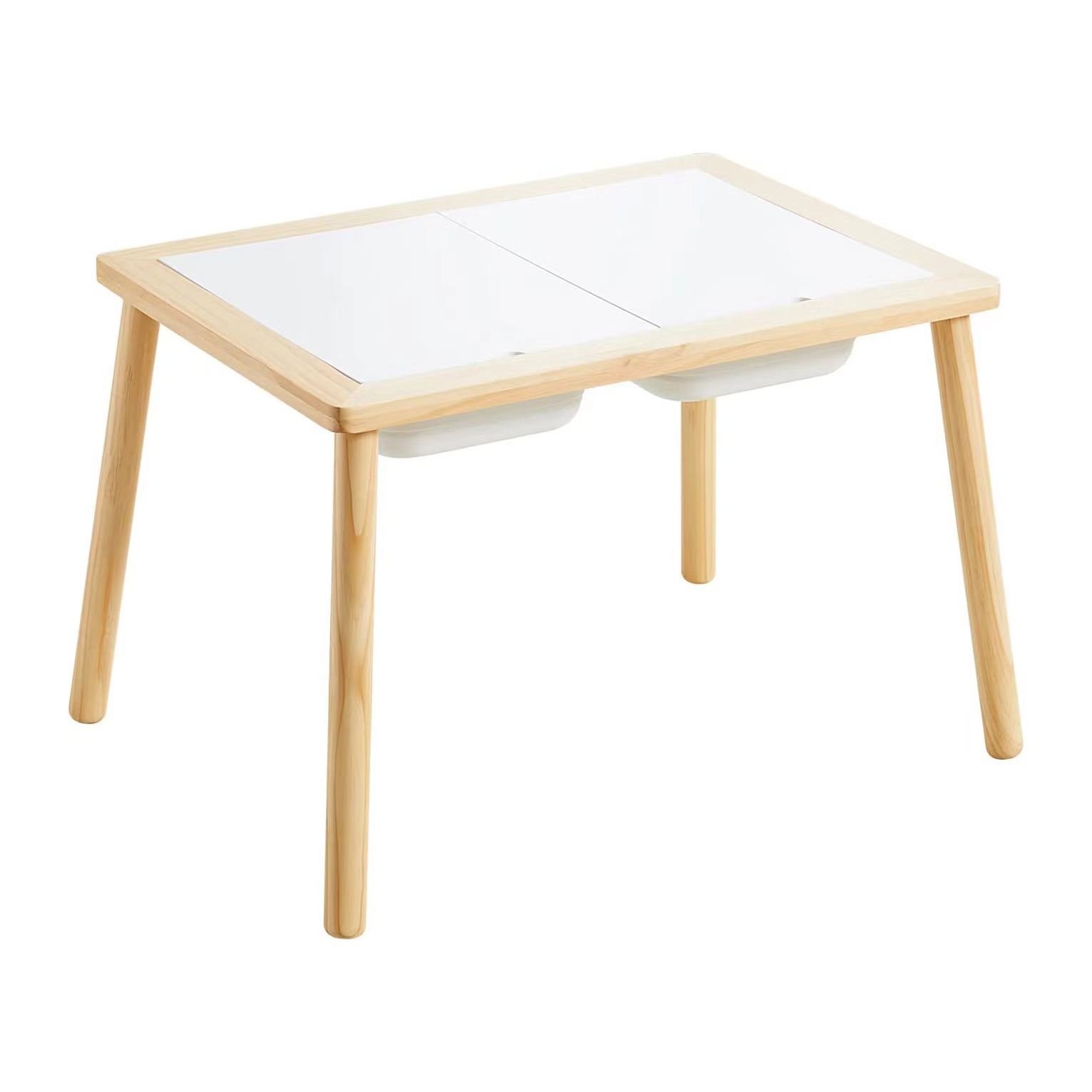 Wooden Children's Toy Table Multi-functional New Solid Wood Building Blocks Game Writing and Drawing Table Home Sensory Toy Table