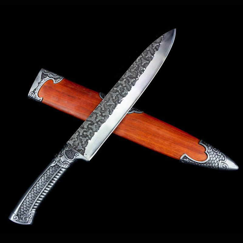 Longquan City Cooking Knife Kitchen Knife Kitchen Knife Household Frozen Meat Knife Split Knife Integrated Hand Forged Kitchen Knife