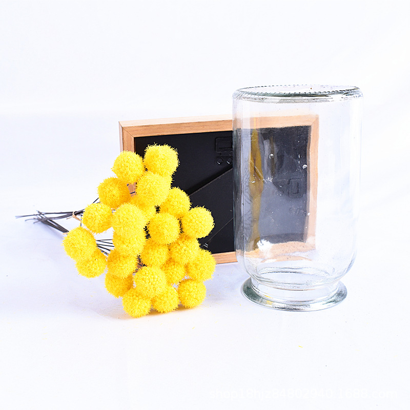 Simulation yellow gold ball Northern European wind decoration decoration living room real diy material flower arrangement beam