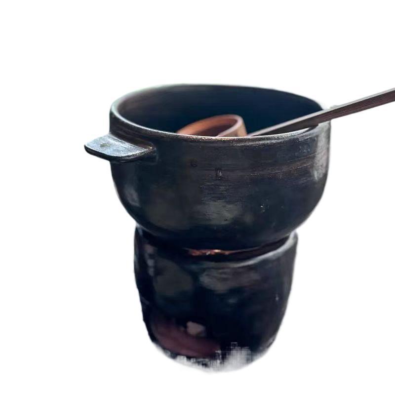 ✅ Internet Celebrity Mountain Style Antique Ceramic Insulated Tea Stove Yunnan Mushroom Hot Pot Guizhou Sour Soup Hot Pot Specialty Meal
