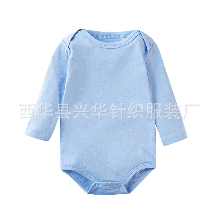 Newborn Pure Color Cotton Spring & Fall Long-Sleeved Clothes Romper Baby Jumpsuit Baby Jumpsuit Triangle Romper