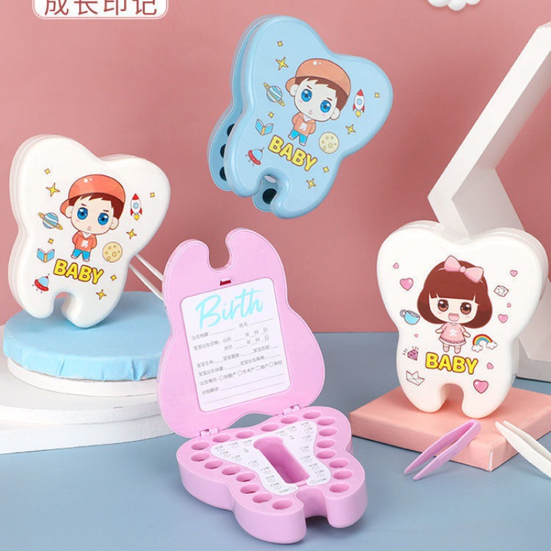 Baby deciduous teeth collection souvenir box teeth lanugo umbilical cord collection box infant deciduous teeth storage box souvenir box