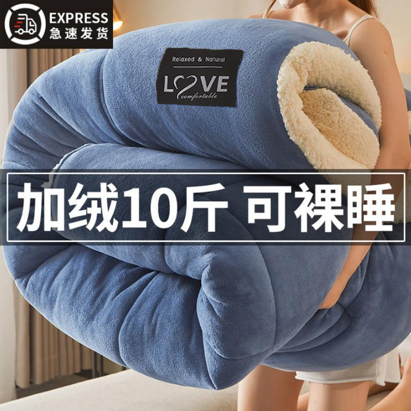 Зимнее одеяло из овечьей шерсти, утолщенное, теплое, с флисовой подкладкой, двойное одеяло для матраса, зимняя односпальная кровать в общежитии