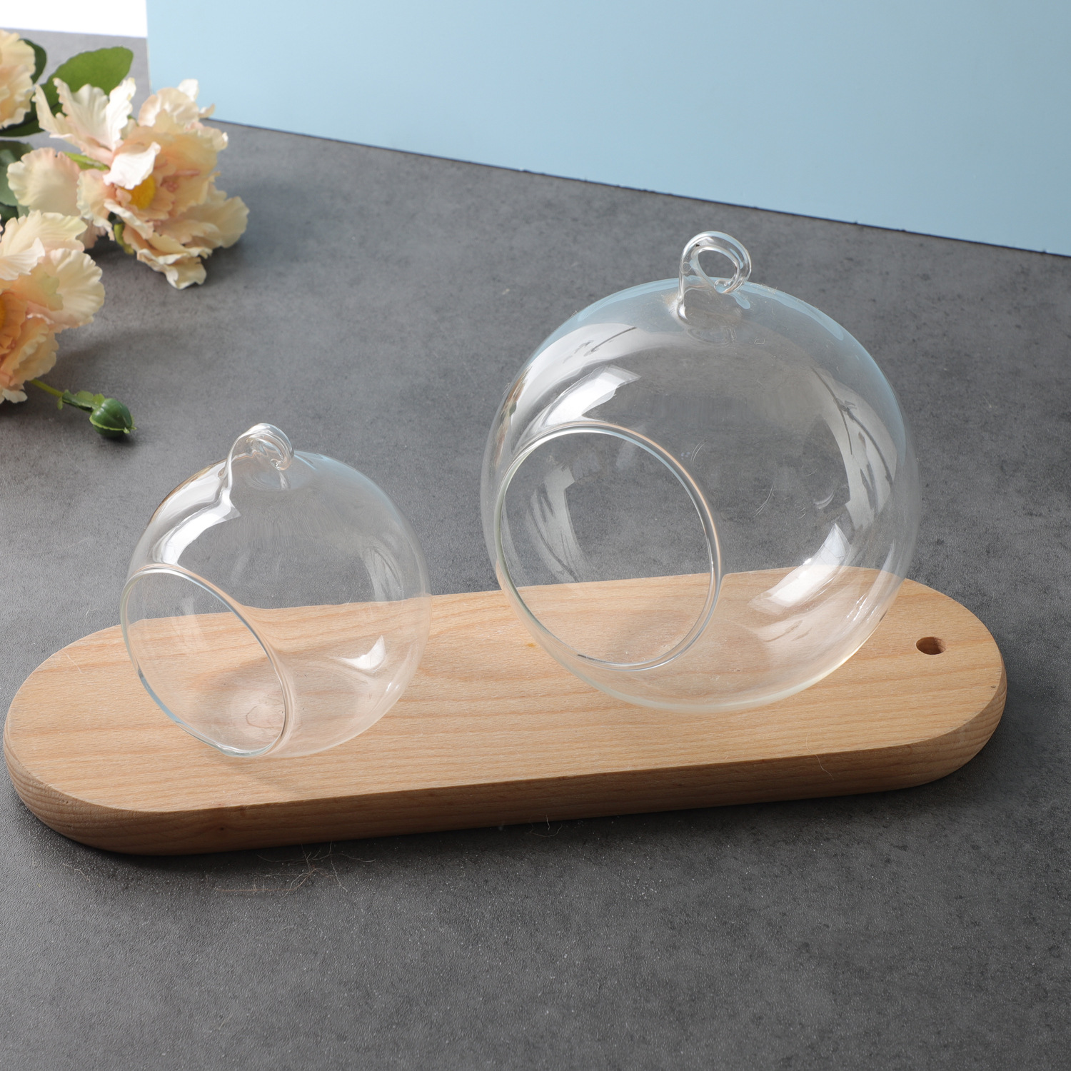 Creative Micro-Landscape Hanging Transparent Glass Vase DIY Handmade Landscaping Succulent Plant Home Decoration Ornaments