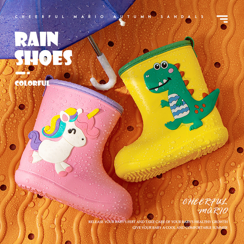 Happy Mary Summer Children's Rain Boots Cartoon Figure Boys and Girls Rain Boots eva Student Rubber Shoes Four Seasons Children's Water Shoes