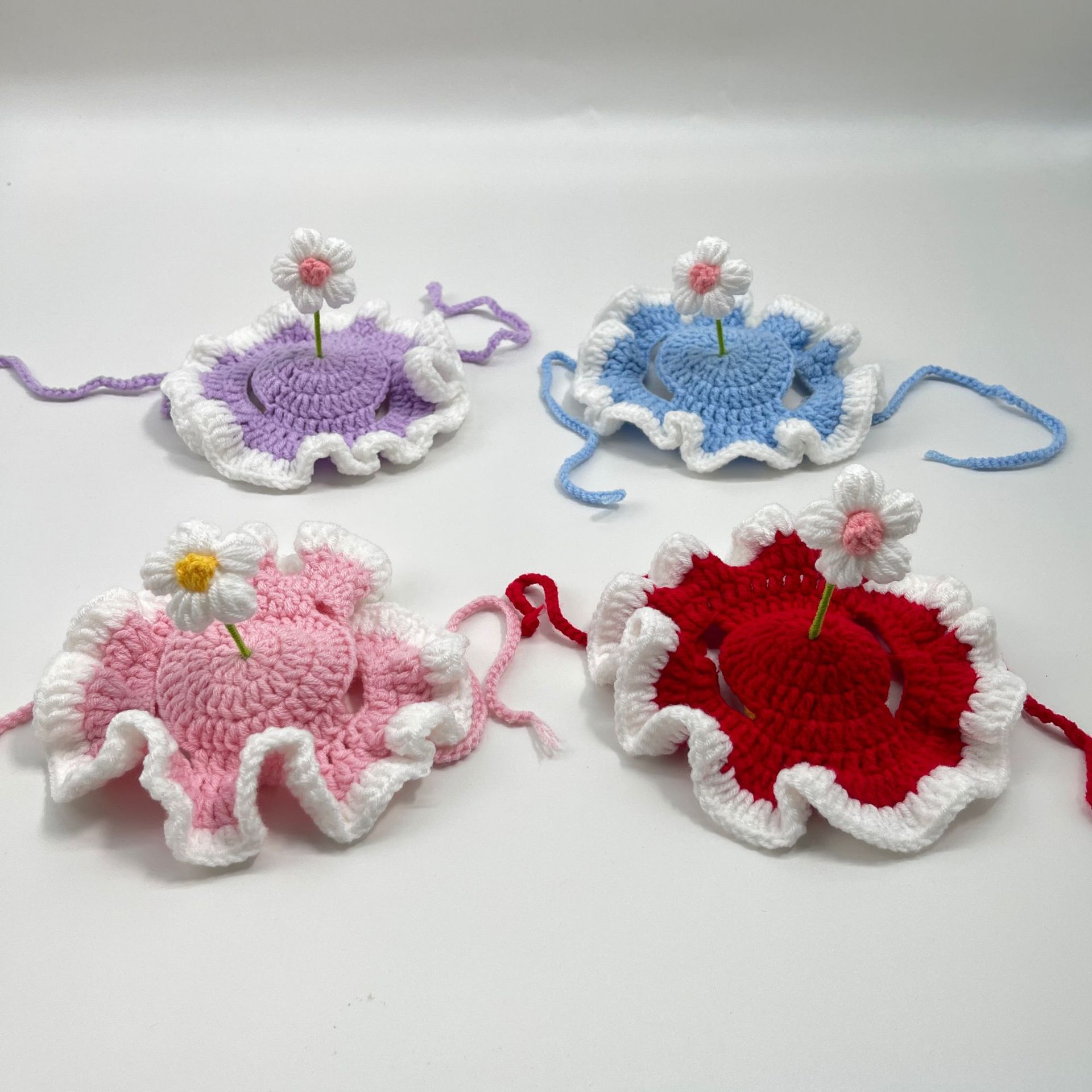 Pet Cat Hat, Spring Flower, Cute Cat Headgear, Dog Headwear, Hand-Knitted Decorations, British Short Cat