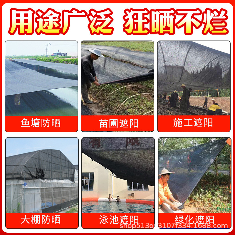 Agricultural Sun Protection Shading Net Black Vegetable Greenhouse Fungi Encryption Thick Net New Material Anti-Aging Heat Insulation Shading Net
