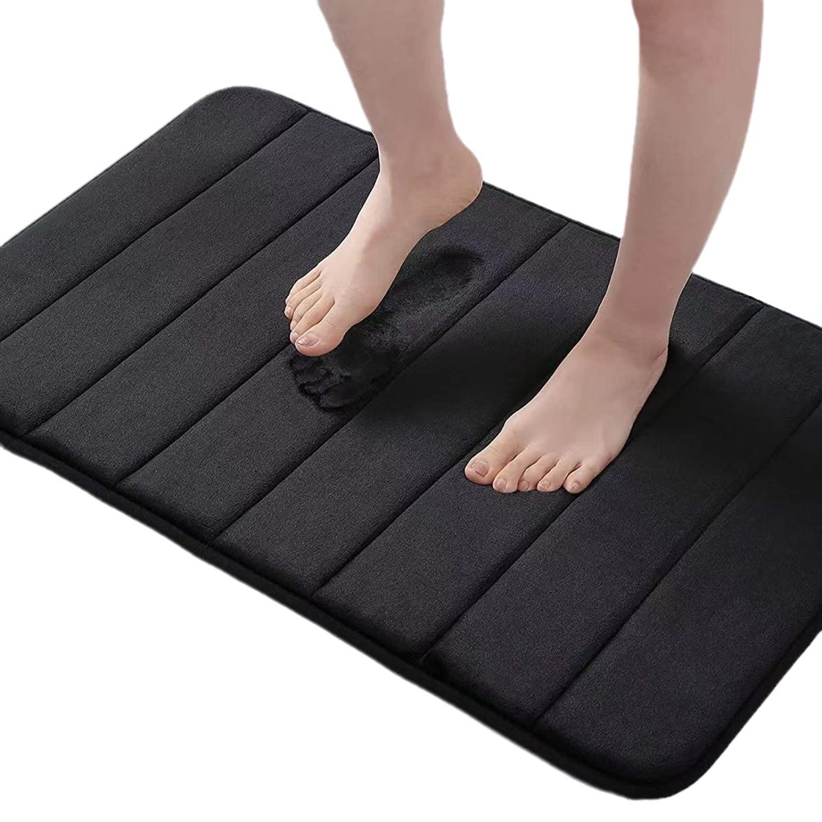 Modern Simple Solid Color Coral Fleece Floor Mat Bathroom Door Absorbent Wear-resistant Foot Mat Household Bathroom Anti-slip Mat