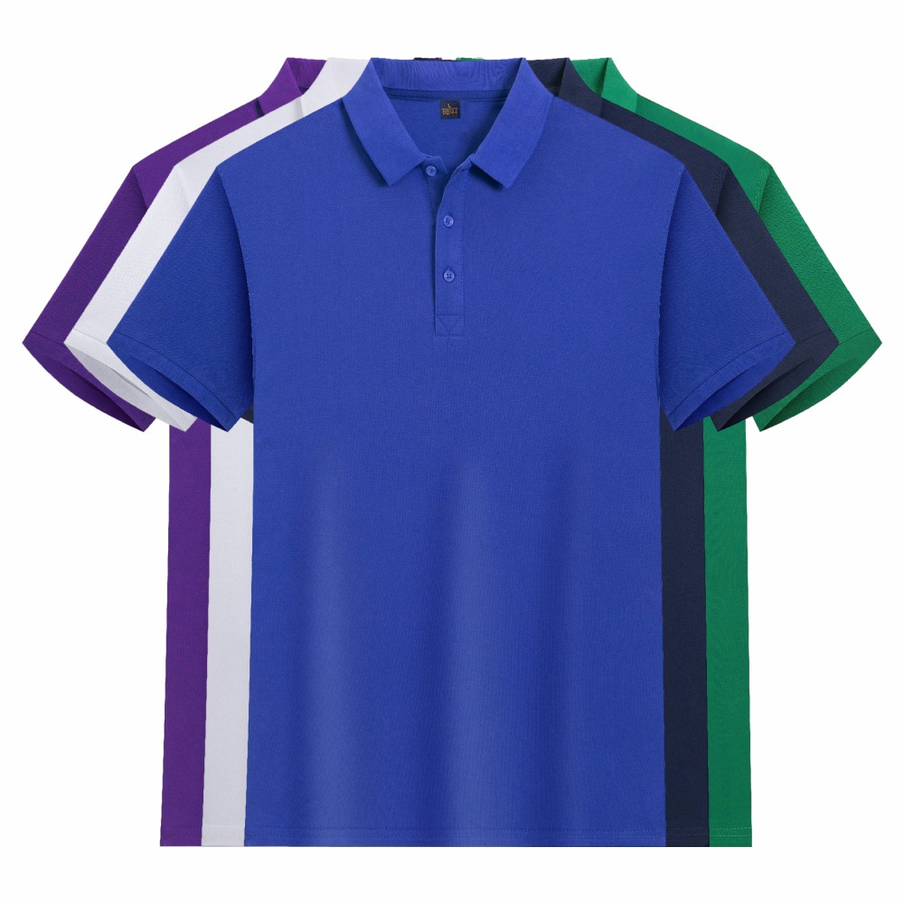 Summer Polo Shirt Overalls Custom Printed Logo Combed Cotton Short-Sleeved Lapel Cultural Printed Embroider Work Clothes