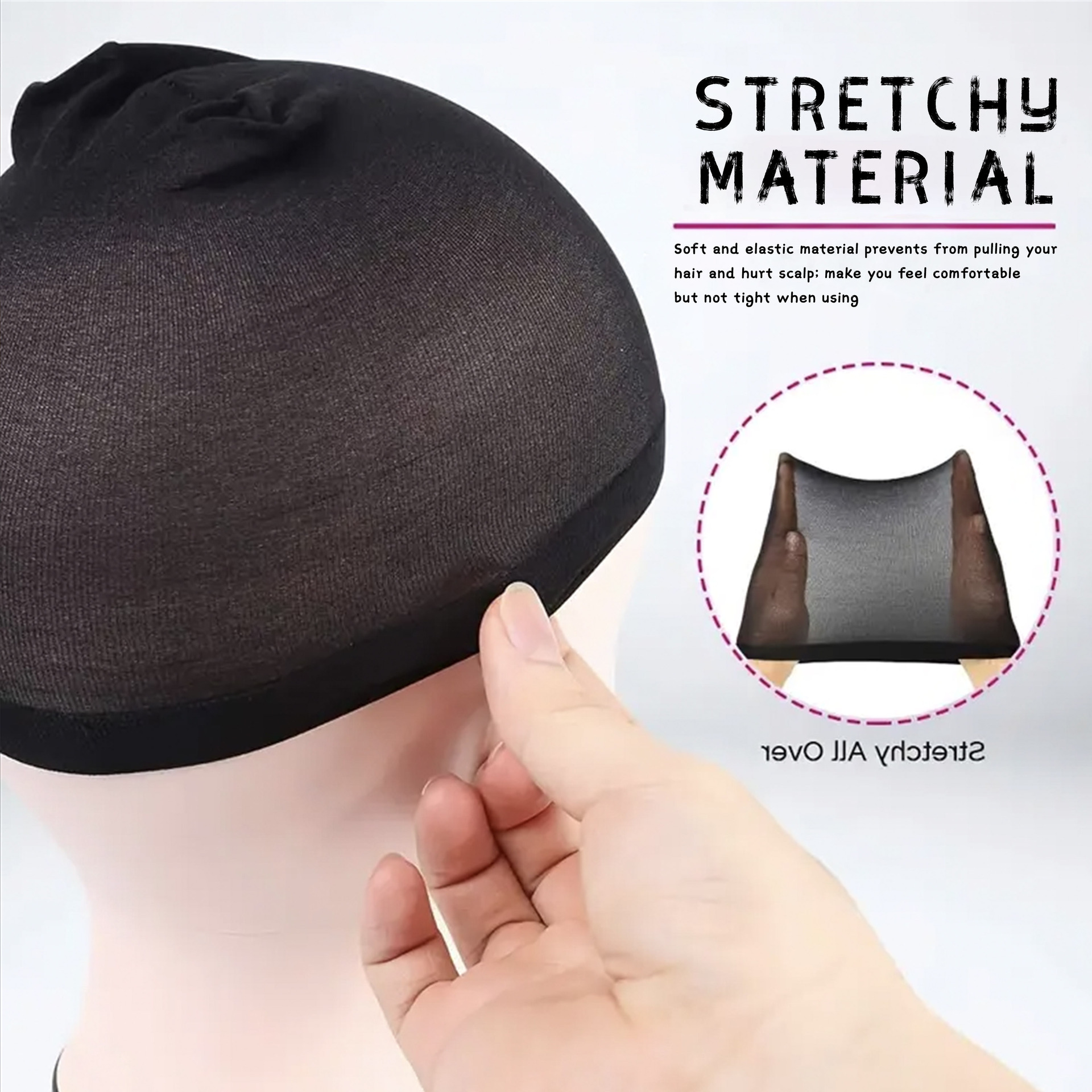 Hair Net Manufacturer Supplies Two-end Mesh Set Wig Wearing Extended High Elastic Hair Net Large Favorably
