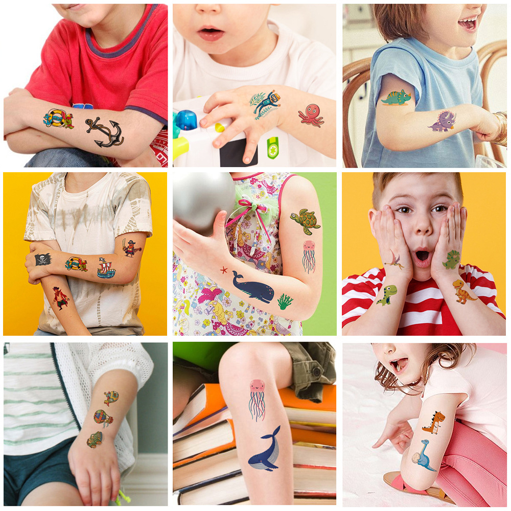 Cross-border New Children Cartoon Tattoo Unicorn Animal Waterproof Dinosaur Mermaid Temporary Sticker Tattoo