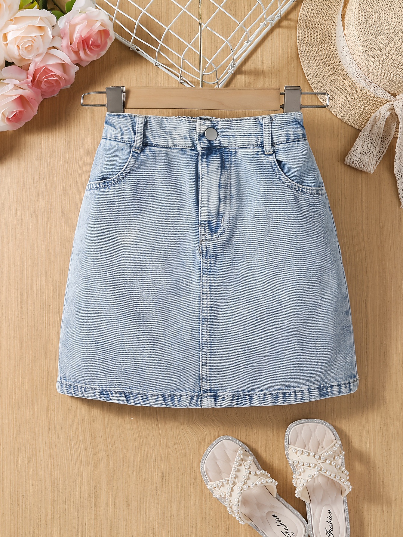 Cross-border Foreign Trade Summer New Girls' European and American Denim Skirt Summer All-match A- line Skirt Children's Skirt