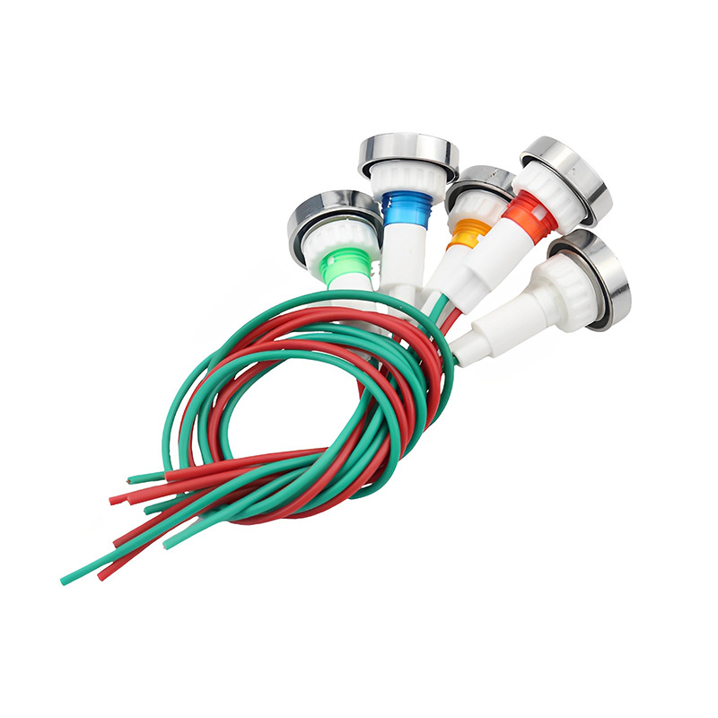 LED with line signal light power indicator DC12V 10mm red Green Yellow Blue White