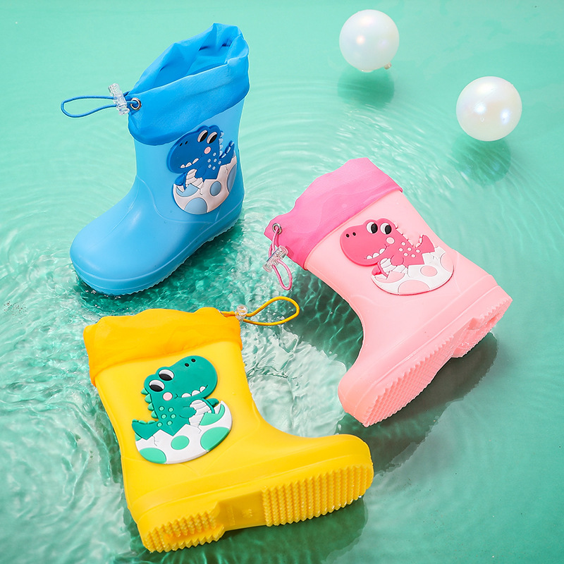 Children's Rain Boots New Cartoon Cute Boy Baby Rain Boots Girl Student Kids Toddler Water Shoes Waterproof Rubber Shoes