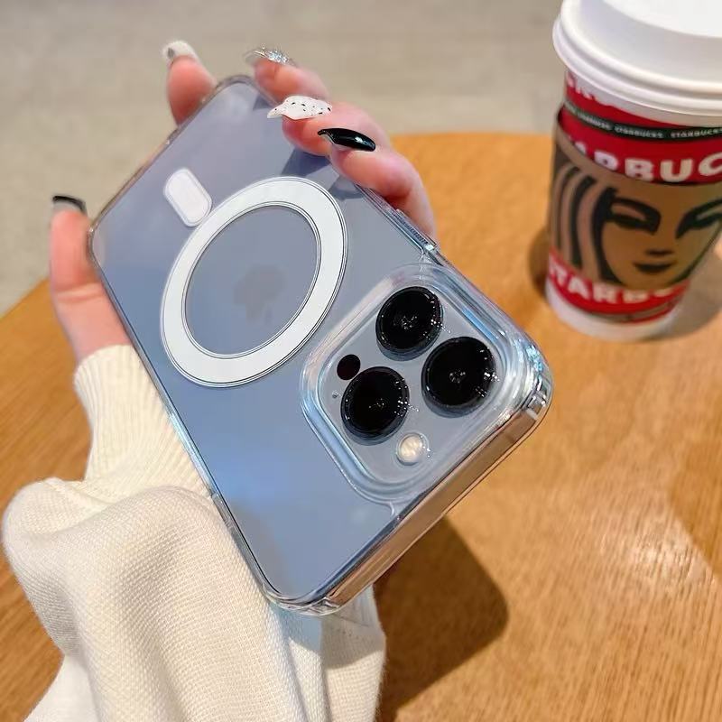 Magsafe Magnetic Phone Case Is Suitable for Apple 17 Transparent Acrylic 16Pro All-Inclusive Iphone15 Phone Case