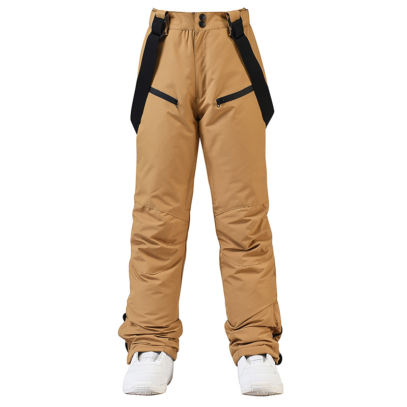 New Ski Pants Men's and Women's Strap Ski Pants Winter Windproof Waterproof Warm Thickened Snowboard Double Ski Pants