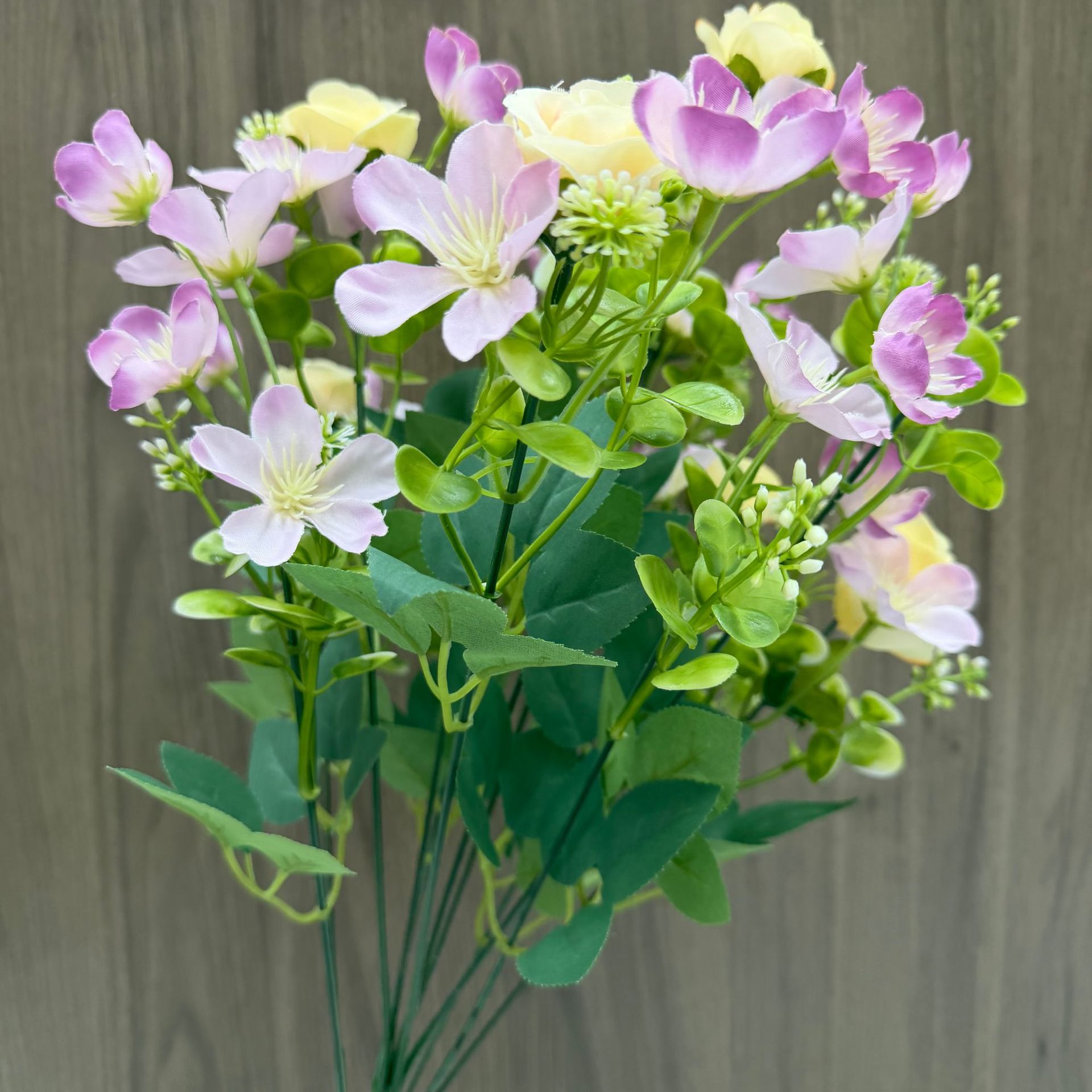 Новый одинокий искусственный цветочный букет, пластиковые цветы, маленький пучок, тканевая декорация, цветочная композиция, сухие цветы, шелковые цветы