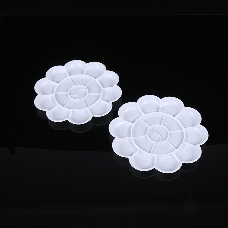 Art Palette White Plum Blossom Palette Painting Watercolor Pigment Palette Multi-Grids Paint Box Palette